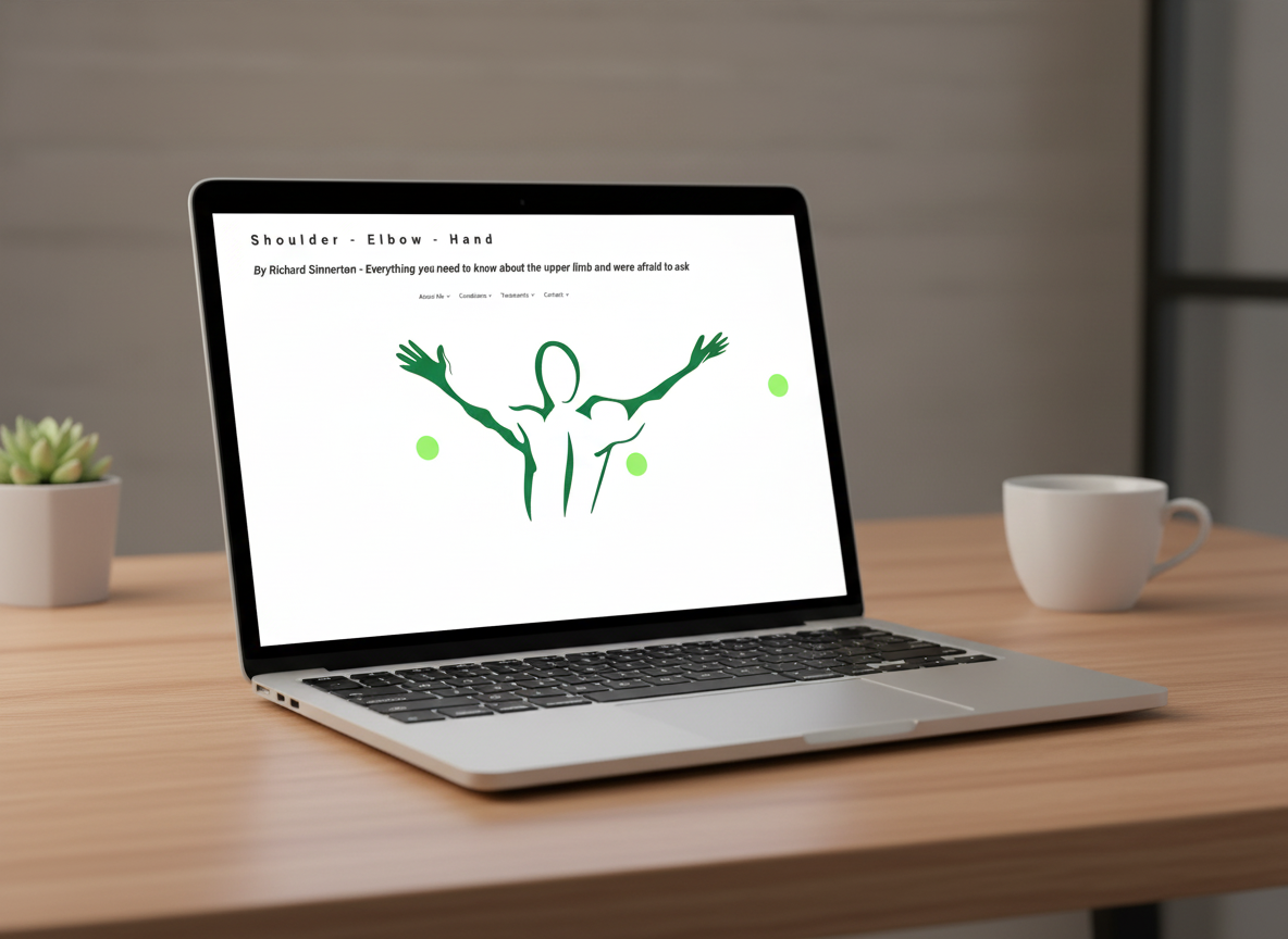 Shelha orthopaedic surgeon website displayed on MacBook Pro - Website design by WebKatie