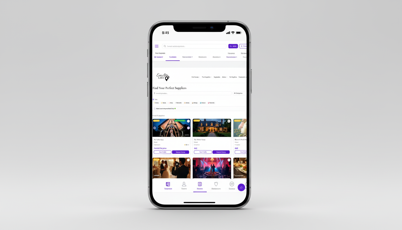 Ever After List Mobile — Mobile-optimised supplier directory for wedding planning on the go